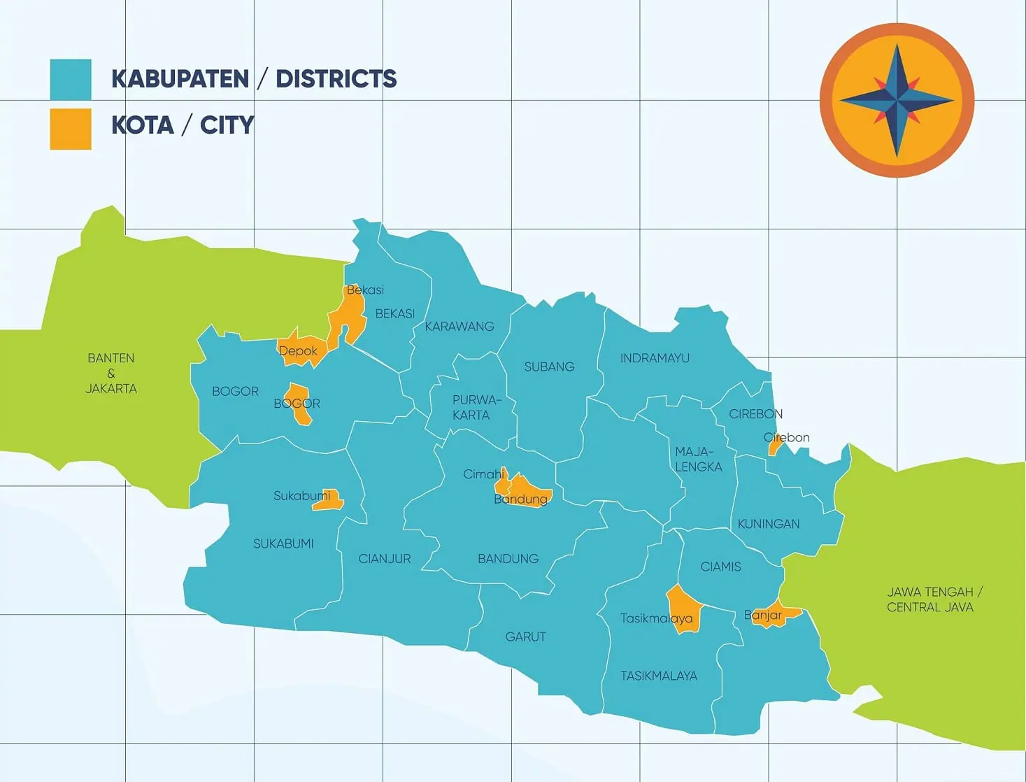 West Java Jakarta Bandung Tour Route Map