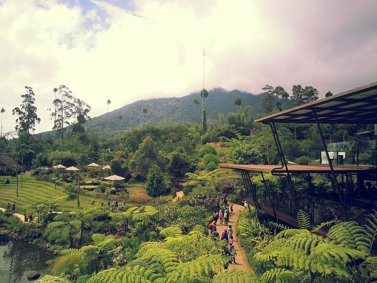 Lake Kalpataru and Mount Burangrang vistas at Dusun Bambu Bandung, West Java