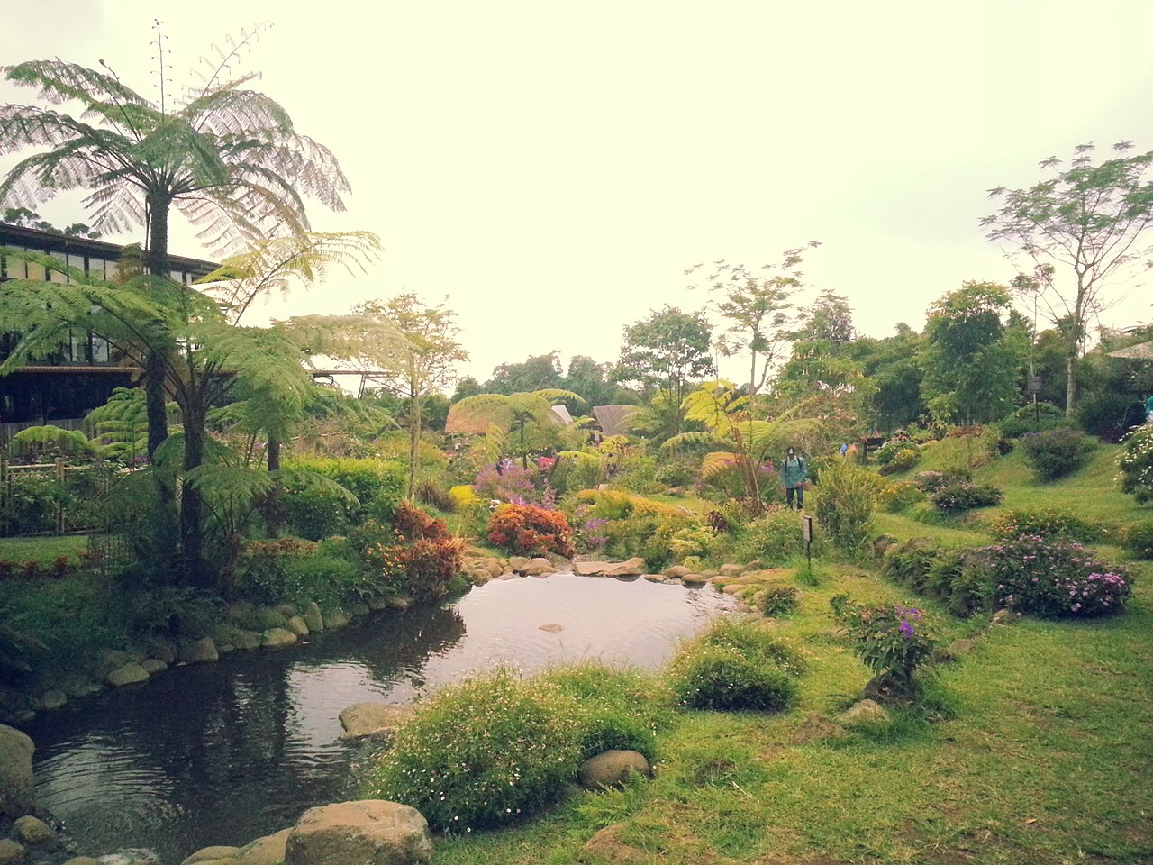 Path of Water sensory stream garden and tree ferns at Dusun Bambu Lembang