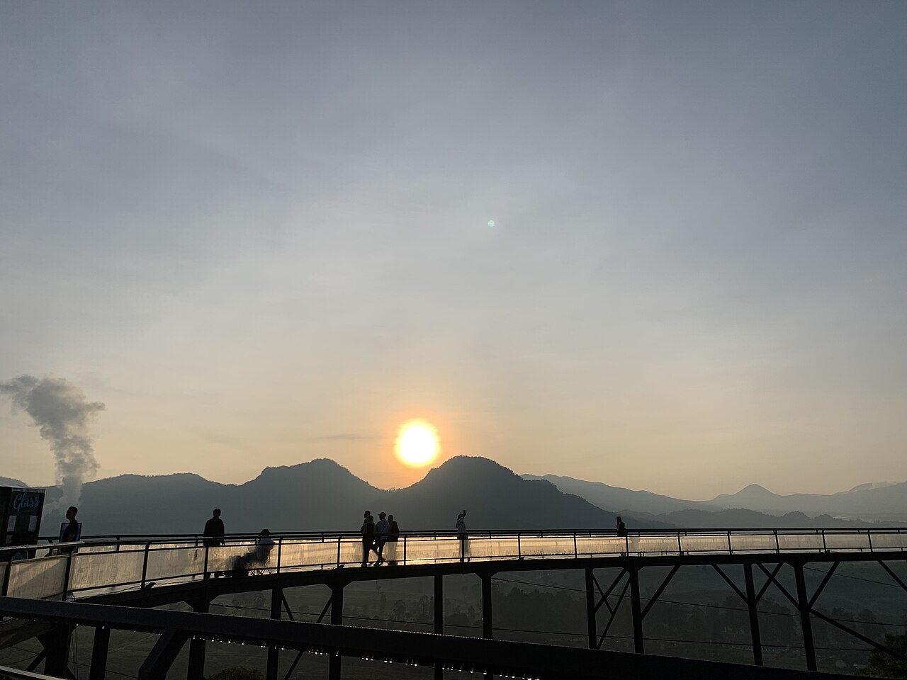 Dramatic sunset over South Bandung rolling hills at Nimo Highland